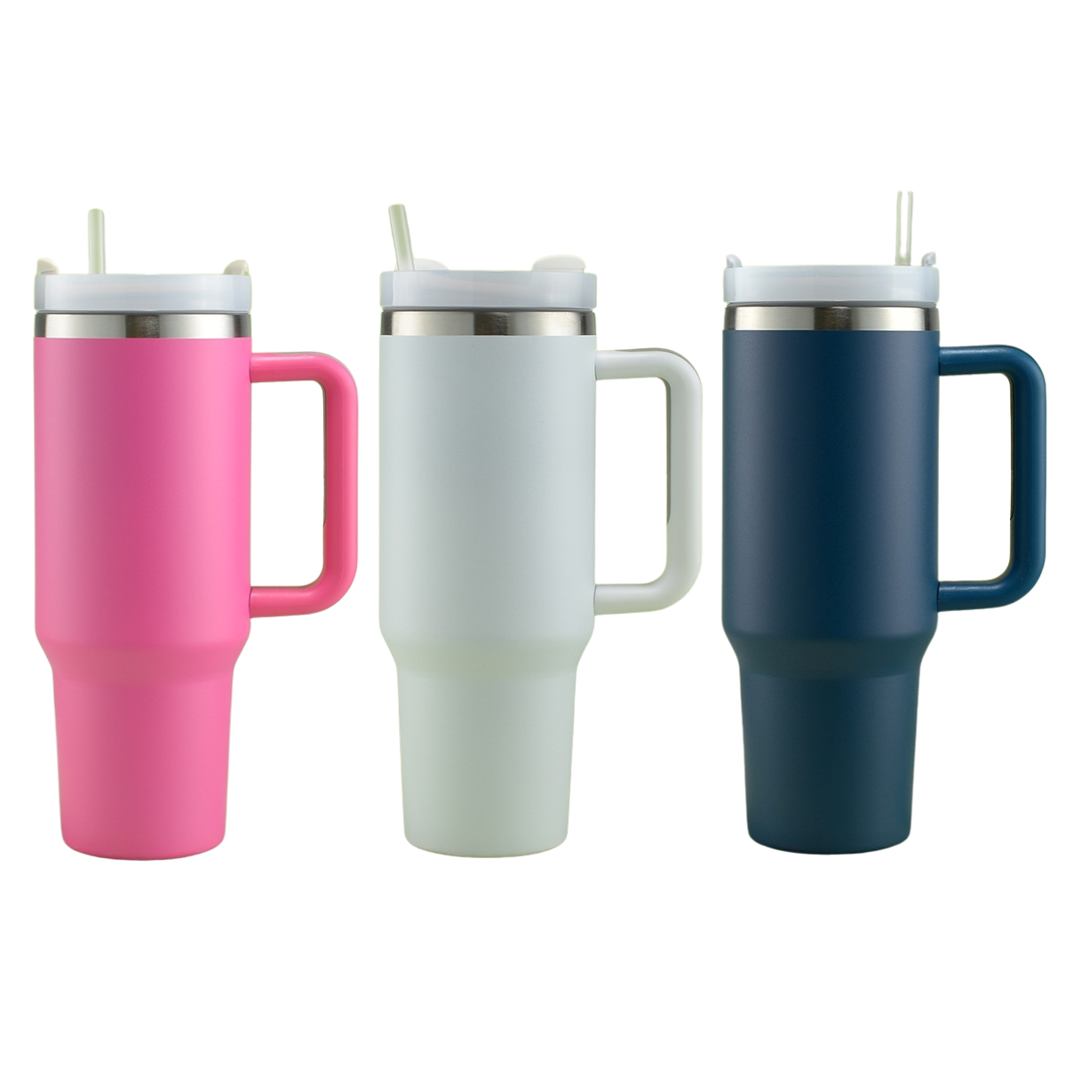 Double Wall Stainless Steel 1.18L/40oz Tumbler with Flip Open Lid and Straw - AHA SUPERSTORE